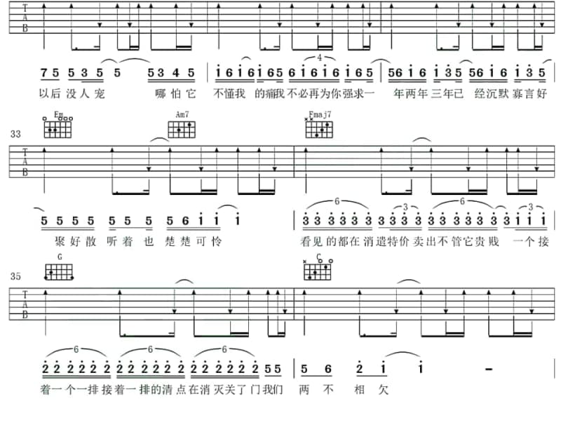 《风吹麦浪》吉他谱_叶一茜