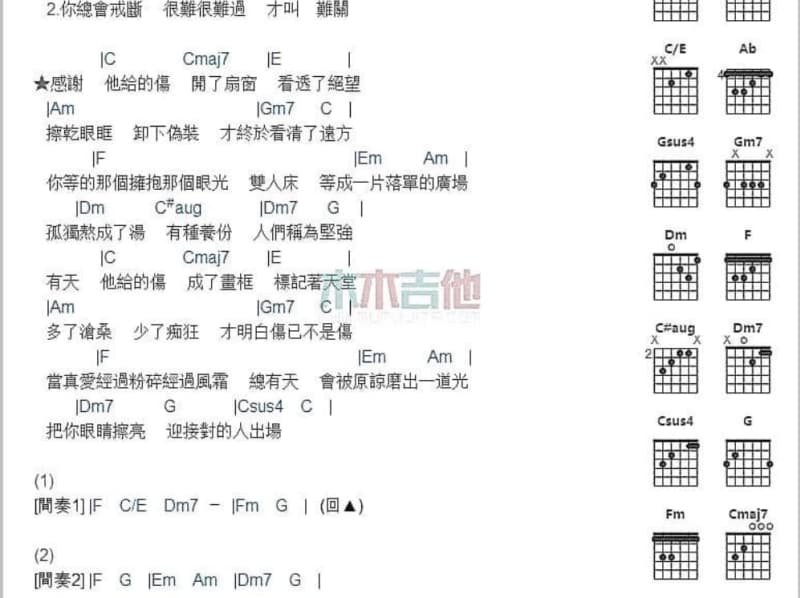 《想到有一天》吉他谱_边疆