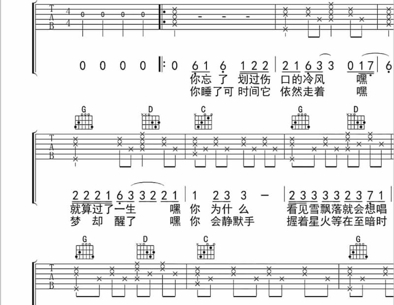《萍聚》吉他谱_伊能静