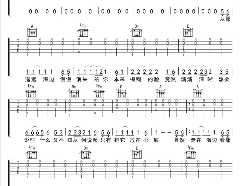 《七月》吉他谱_伊然
