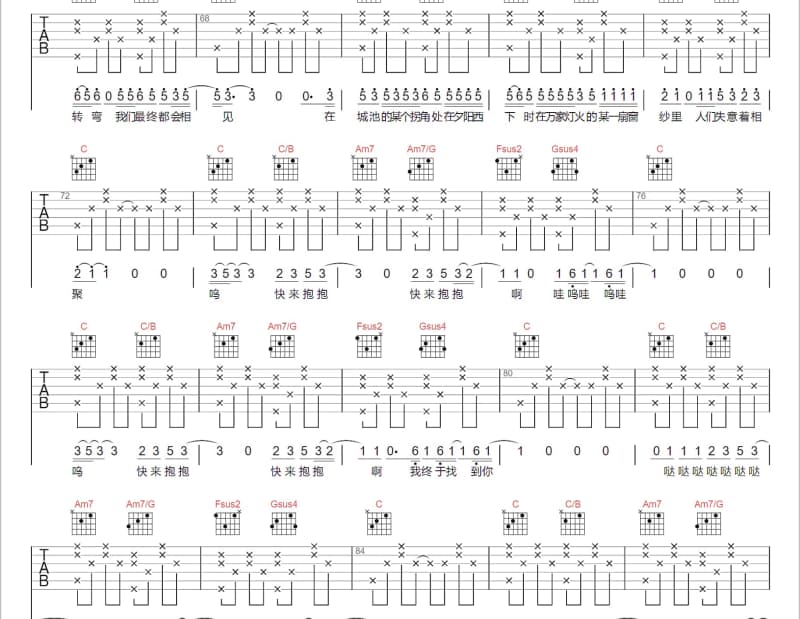 《粉红色的回忆》吉他谱_依桐