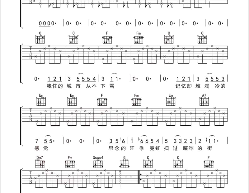 《欢迎你来宾州》吉他谱_于洪晶