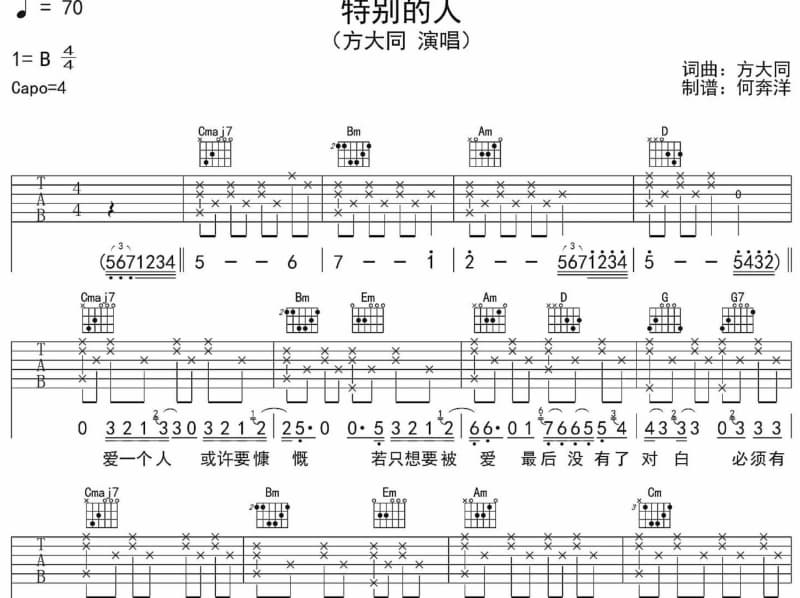 《别》吉他谱_陆虎