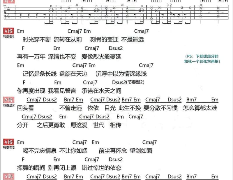 《想念何时了》吉他谱_于永琪