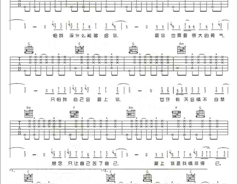 《听雨》吉他谱_云菲菲