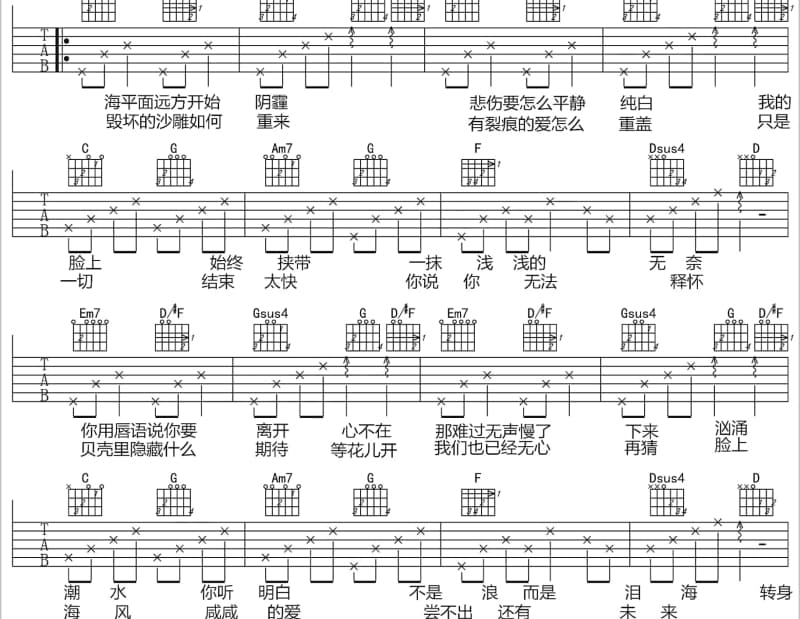 《生日快乐》吉他谱_阿悄