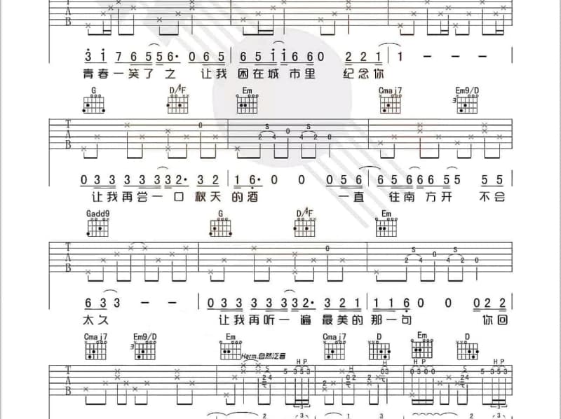 《甜蜜蜜》吉他谱_鹿晗
