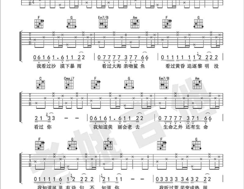 《心中的秘密》吉他谱_安祖慧