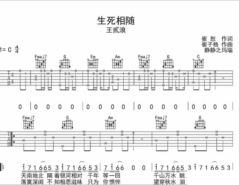 《送亲歌》吉他谱_敖丽芳