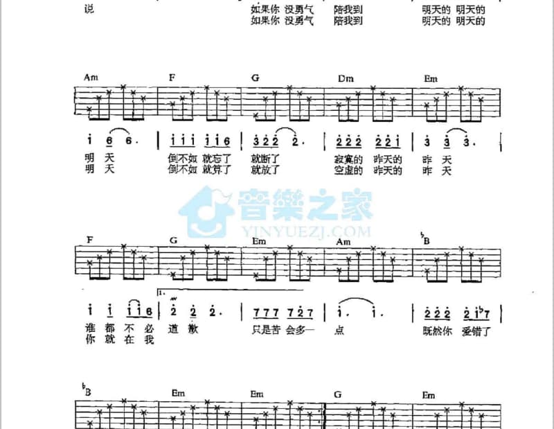 《小河淌水》吉他谱_巴桑