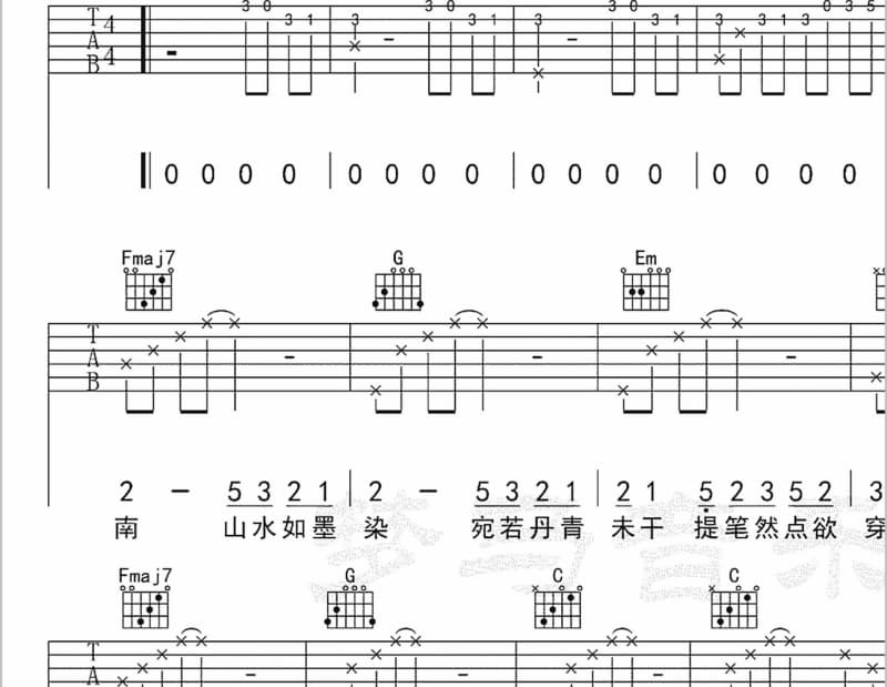 《激动的心颤抖的手》吉他谱_白沐兮