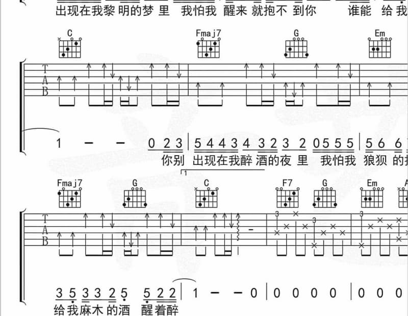 《幸福的爱》吉他谱_白晓冉