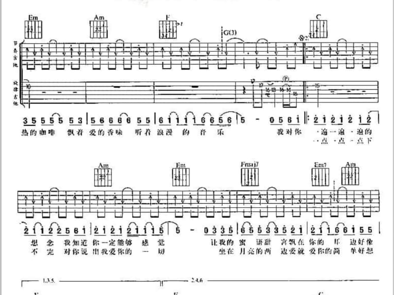 《岁月回首》吉他谱_路勇