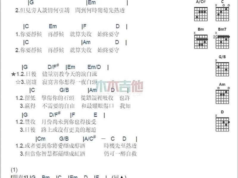 《故梦》吉他谱_伦桑