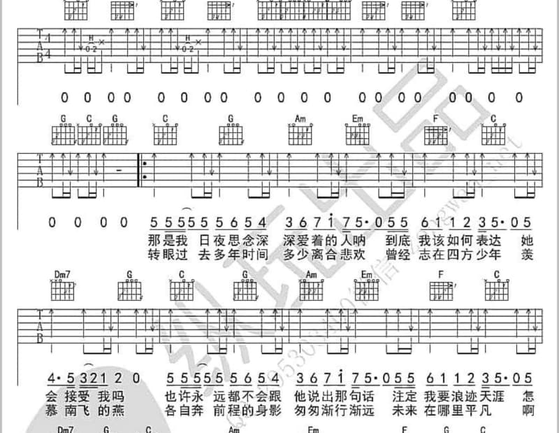 《海的女儿》吉他谱_花粥