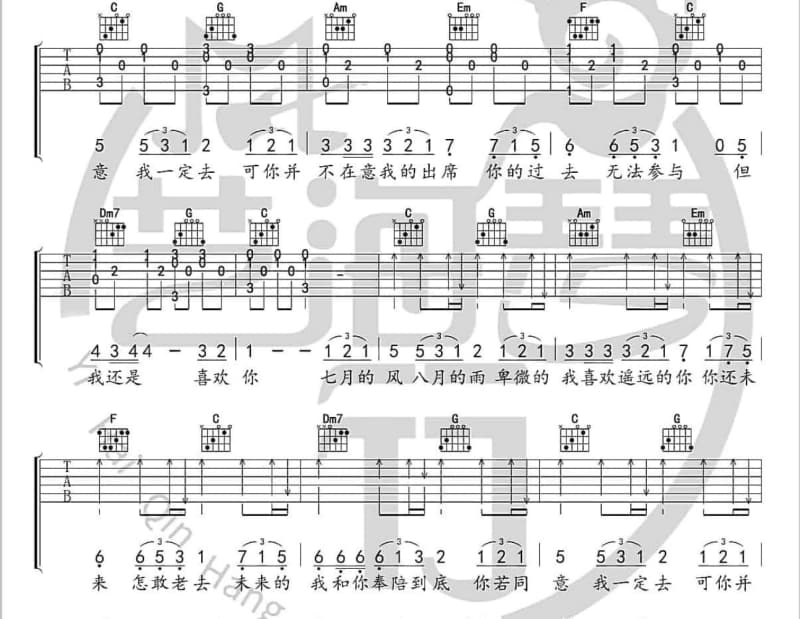《为何》吉他谱_曾熙