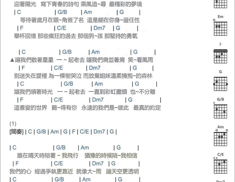 《梦圆》吉他谱_陈蓓蓓