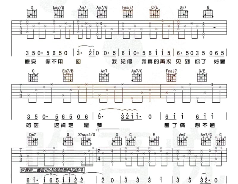 《红尘陪你走一回》吉他谱_樊守甫