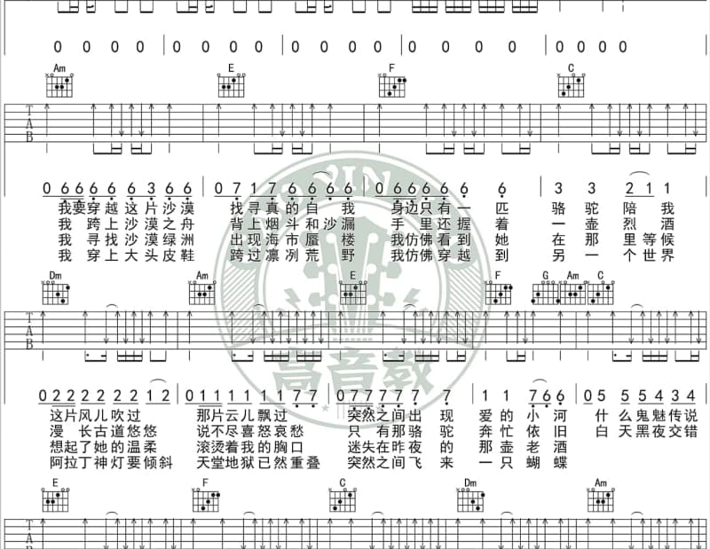 《最近一次想》吉他谱_陈妃平