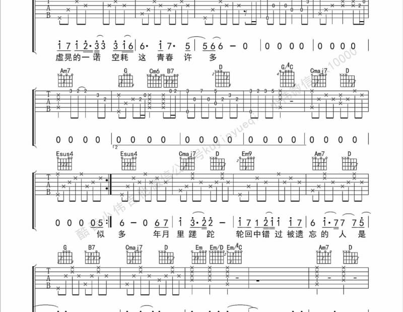 《红楼梦歌曲》吉他谱_陈力