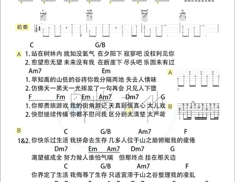 《刀锯美人》吉他谱_傅佩嘉