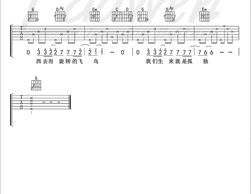 《婴儿》吉他谱_陈倩倩