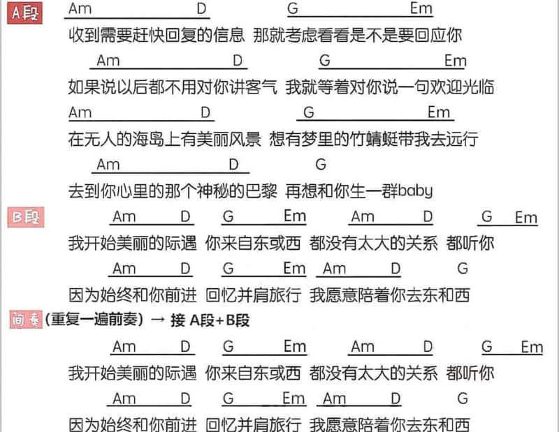 《黄玫瑰》吉他谱_黄灿