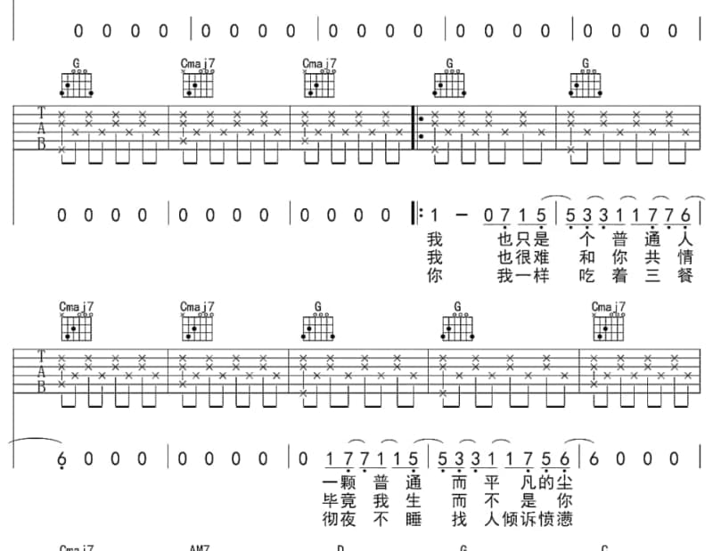 《唱首情歌给母亲》吉他谱_陈姗姗