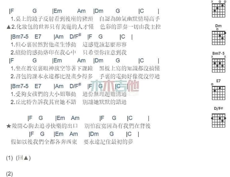 《无常》吉他谱_陈珊妮