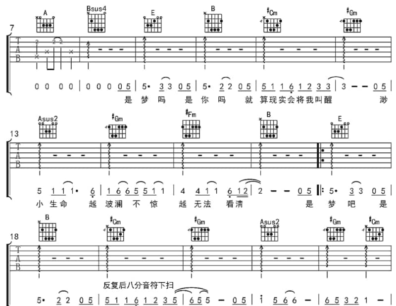 《我唯一青春里的路人》吉他谱_陈雪凝