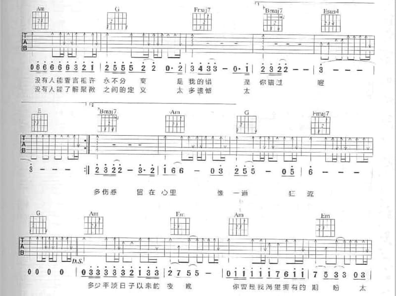 《一生兄弟》吉他谱_吕斌