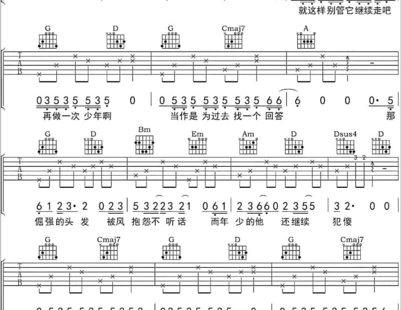 《妈妈说过的话》吉他谱_程佳佳