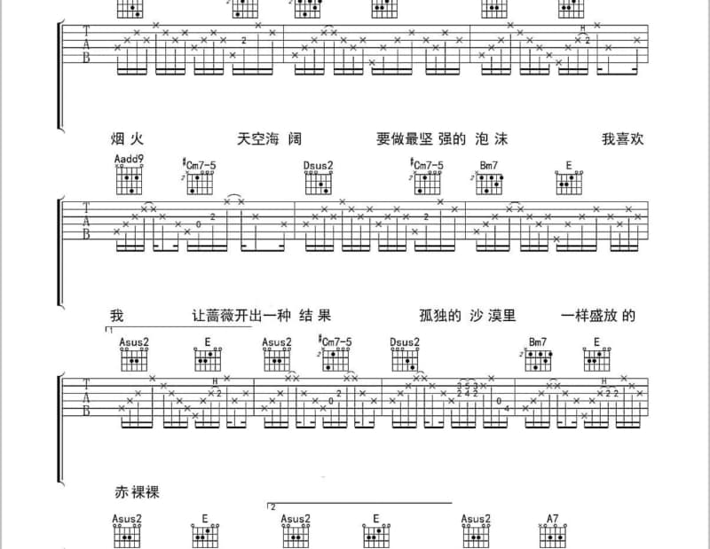 《彻悟》吉他谱_程响