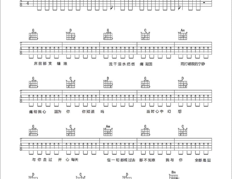 《天生敏感》吉他谱_程响