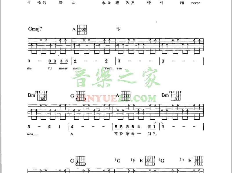 《作明佛母心咒》吉他谱_马常胜