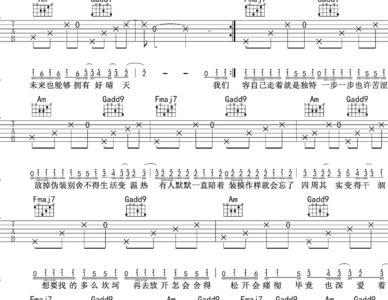 《恰好》吉他谱_黄龄