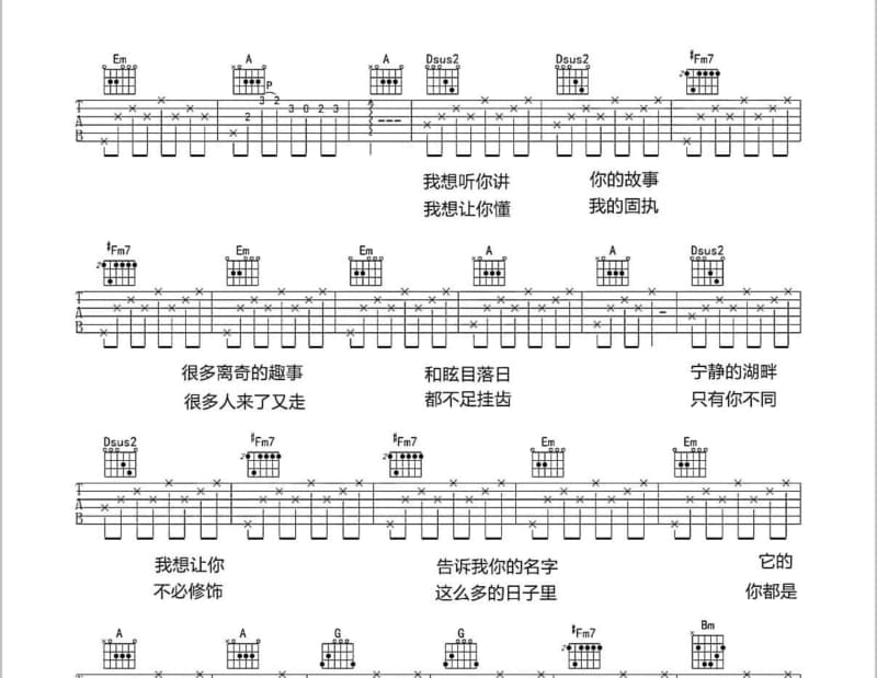 《大海》吉他谱_黄绮珊