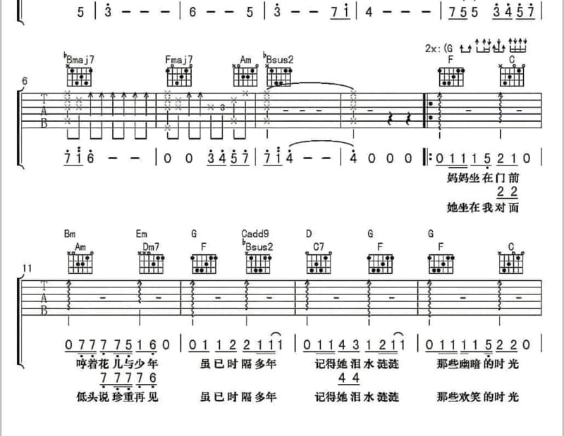 《童话》吉他谱_樊桐舟