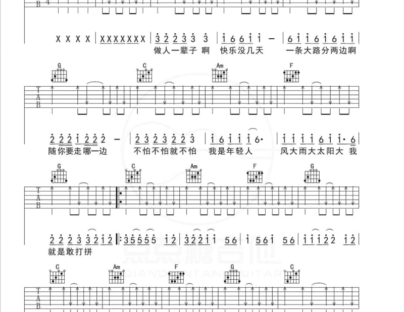 《停不了》吉他谱_黄奕