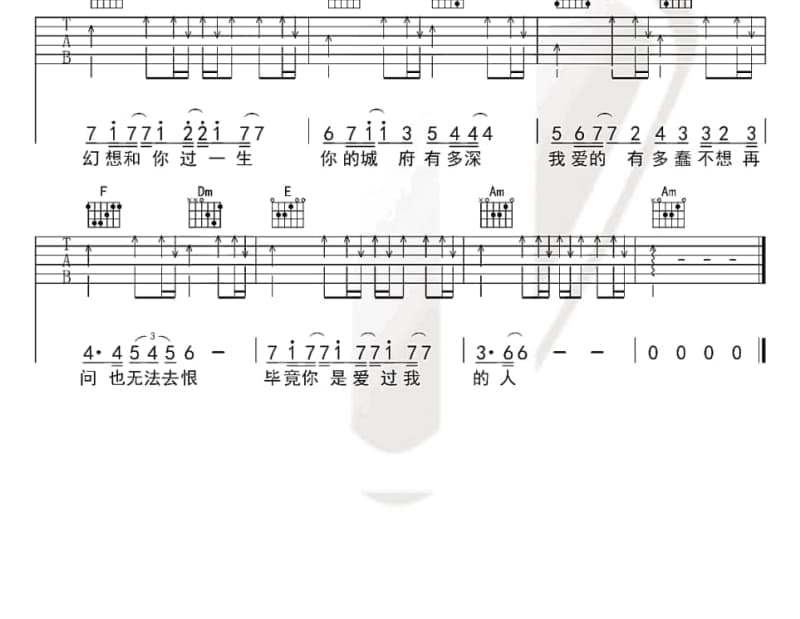 《听风听雨听见你》吉他谱_惠沁