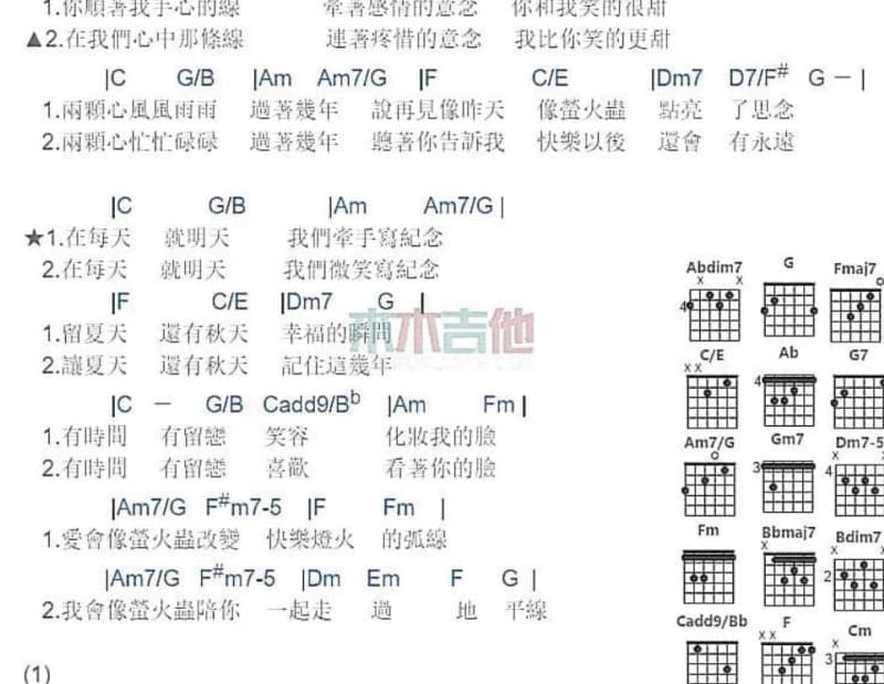 《我们回不去了》吉他谱_季彦霖